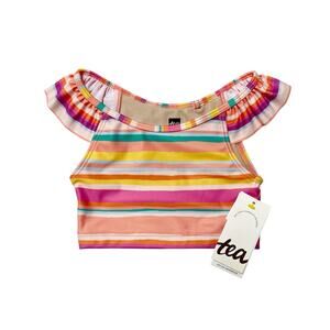 NWT Tea Collection Ruffle Tankini Swim Top Size 4
